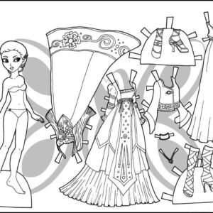 Paper doll coloring pages printable for free download