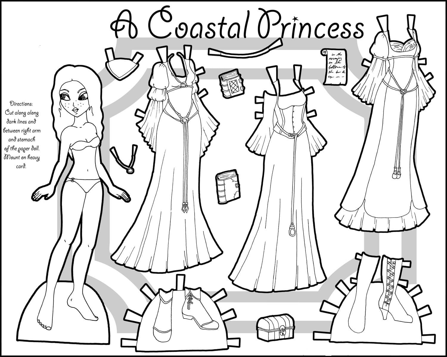 Paper doll coloring pages printable for free download