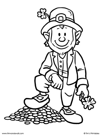 Leprechaun coloring page â tims printables