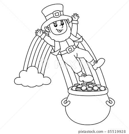 St patricks day leprechaun coloring page for kids