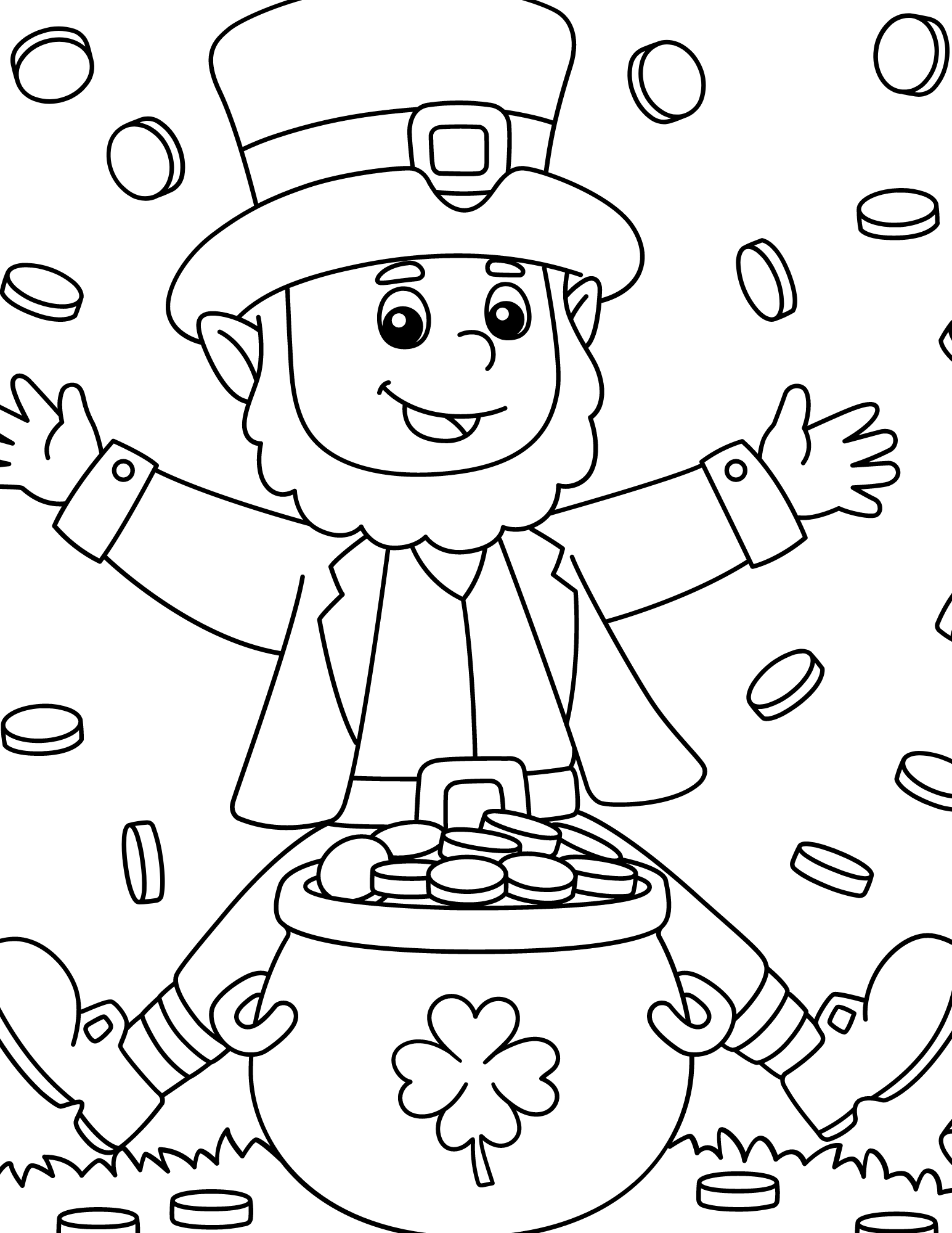 Free printable leprechaun coloring pages for kids and adults