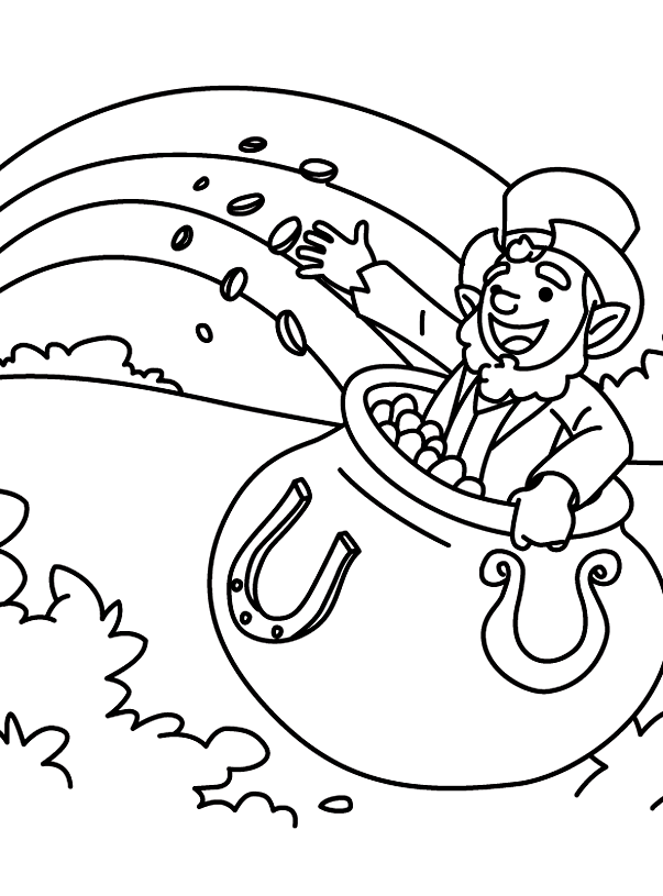 Pot of gold coloring pages