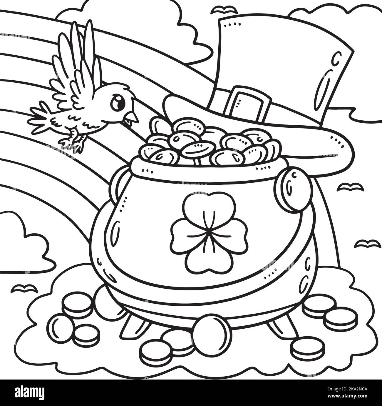 Leprechaun pot gold black and white stock photos images