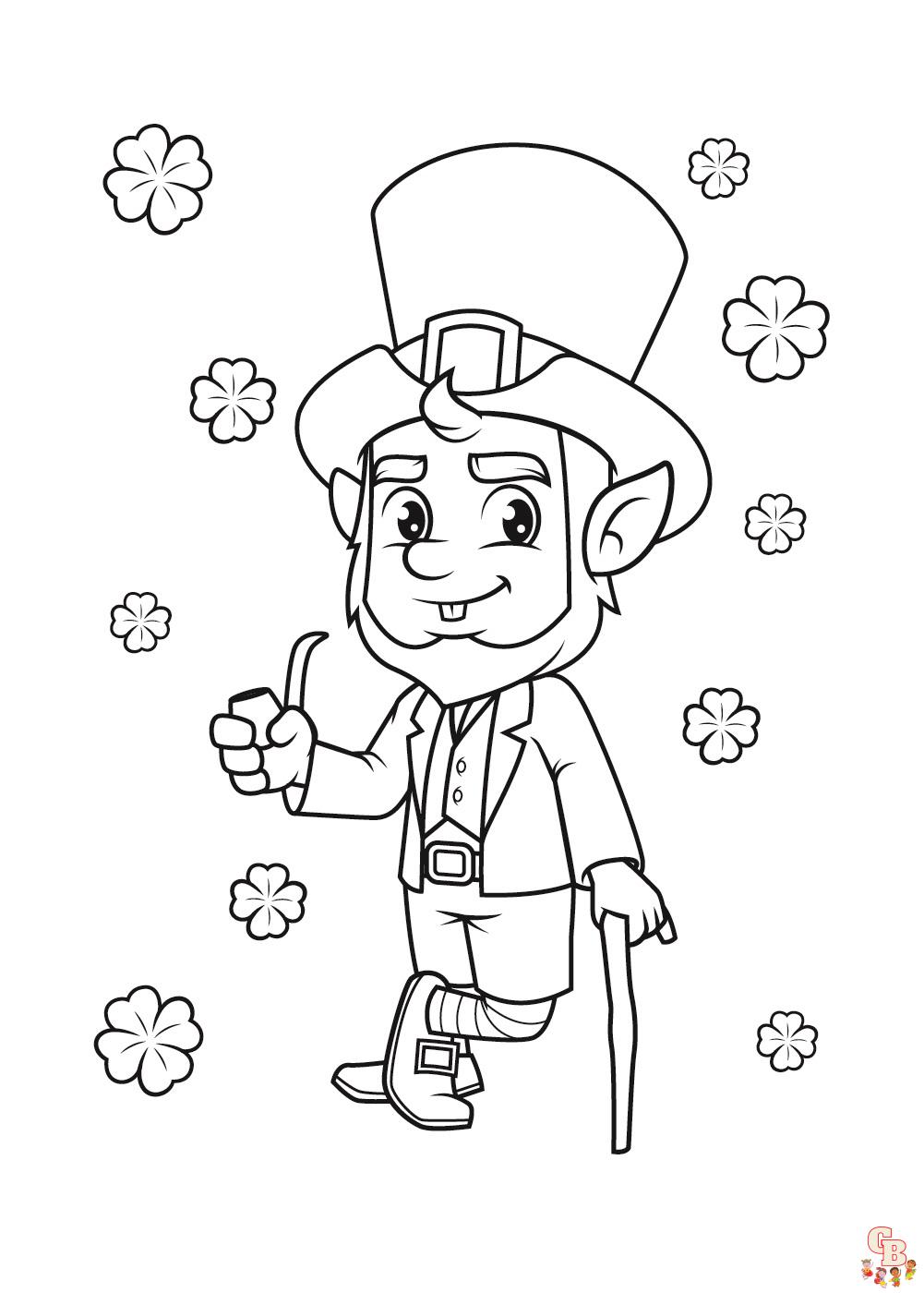 Free printable leprechaun coloring pages for kids