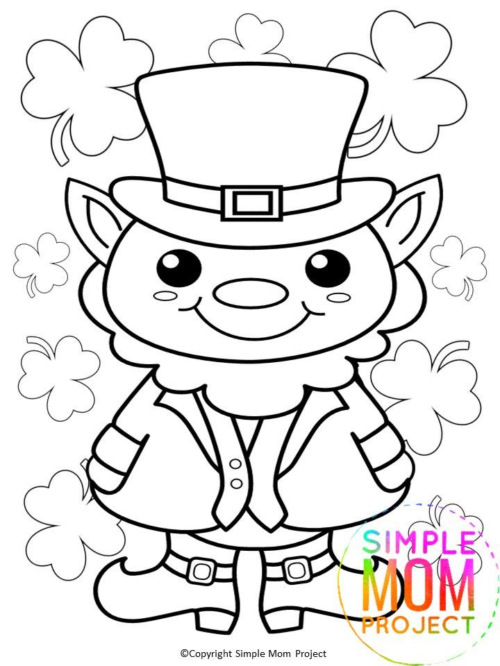 Free printable rainbow templates in large and small leprechaun kids art projects coloring pages