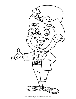 Smiling leprechaun coloring page â free printable pdf from