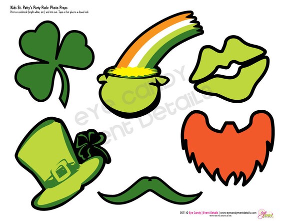 St pattys day coloring pages st pattys day kids party photo booth props kids st patricks day st pattys day classroom party