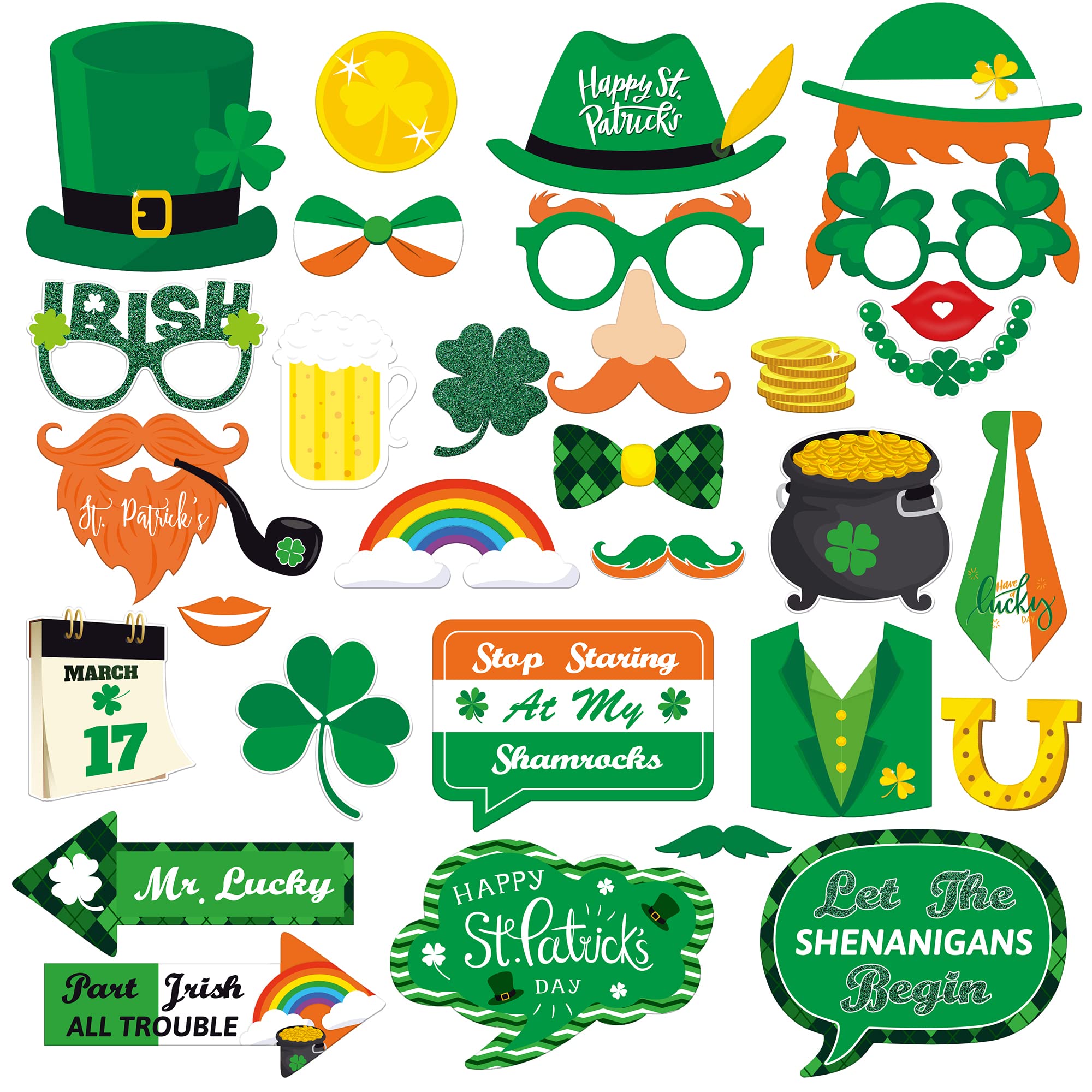 Katchon pack of st patricks day photo booth props selfie props decorations st patricks photo props st patricks day decor electronics