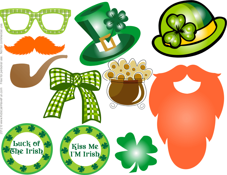 St patricks day photo booth props mustache rainbow leprechaun