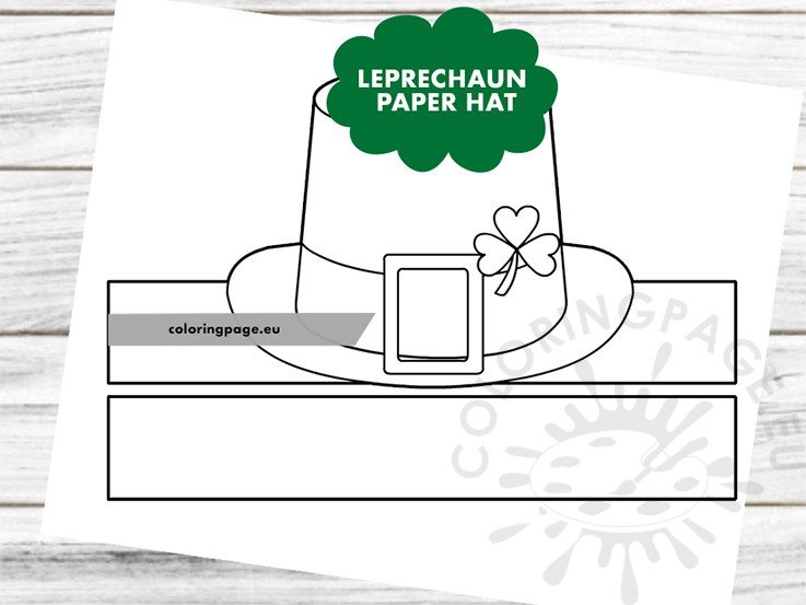 Leprechaun paper hat coloring page