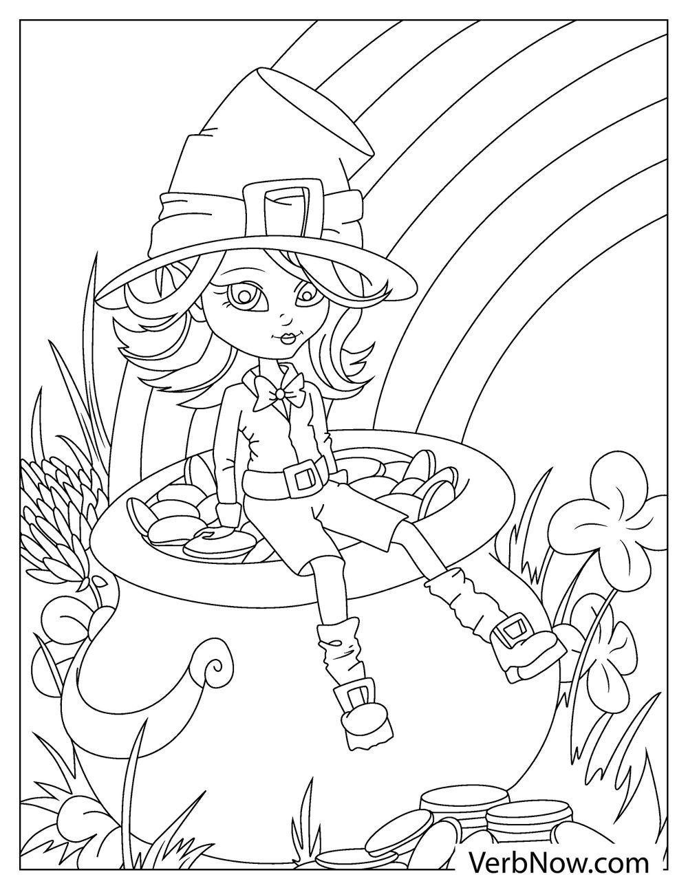 Free pot of gold coloring pages book for download printable pdf