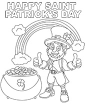 St patrick coloring sheet leprechaun gold