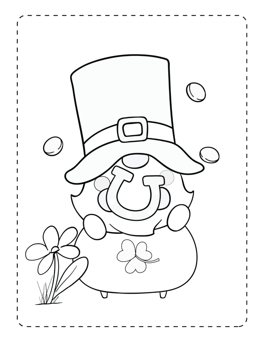 St patricks day gnome coloring pages