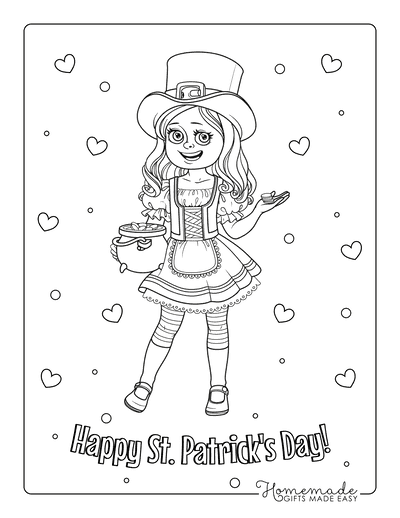 Free st patricks day coloring pages for kids adults