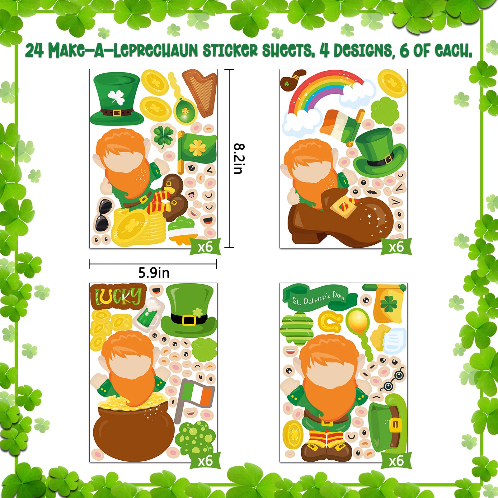 Make a st patricks day stickers pack st patricks day crafts make your own irish leprechauns crafts party games activities toys games