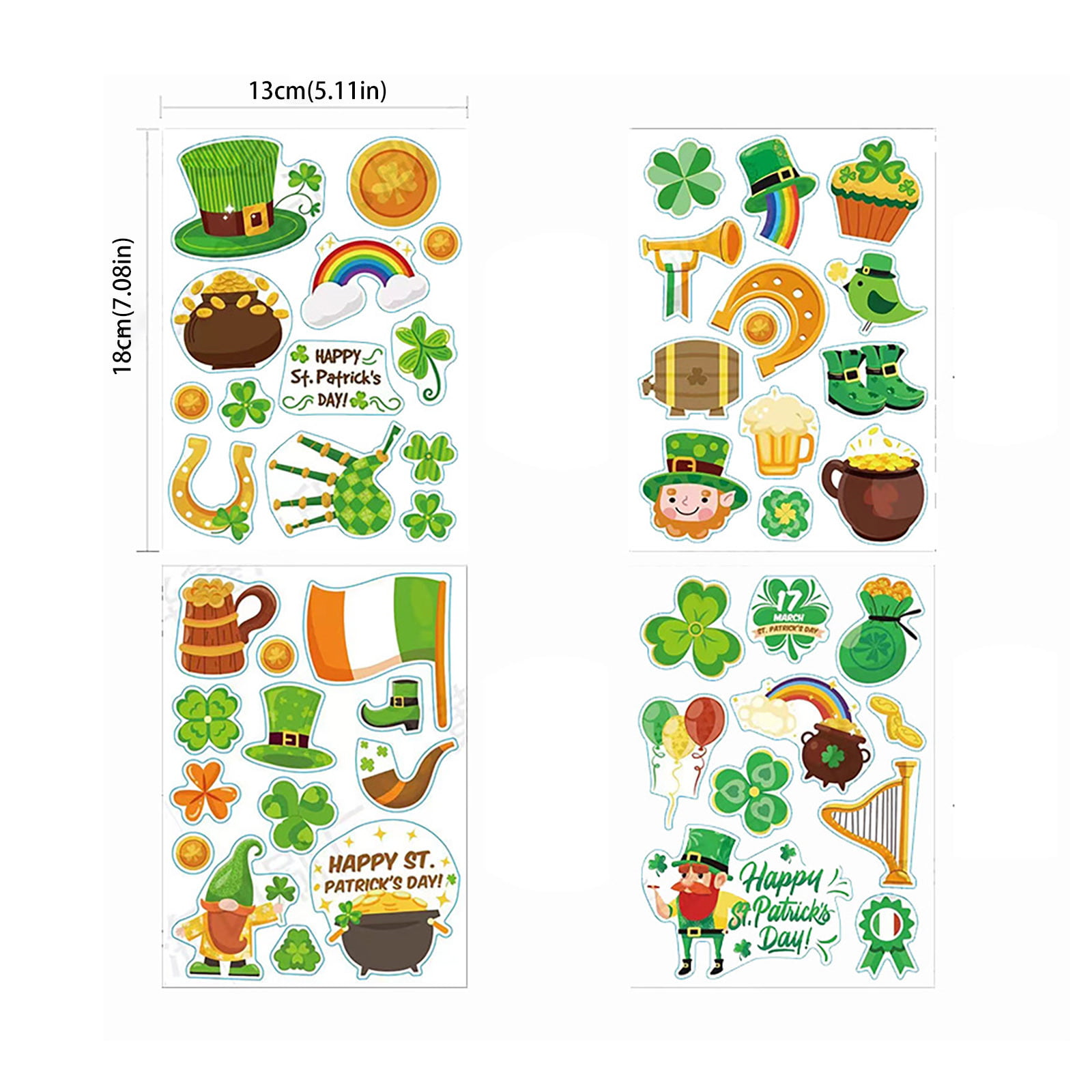 Mpwegnp sheets stpatricks day stickers party supplies lucky irish stickers for st patricks party gift supplies product display stand floor animal sticker sheet