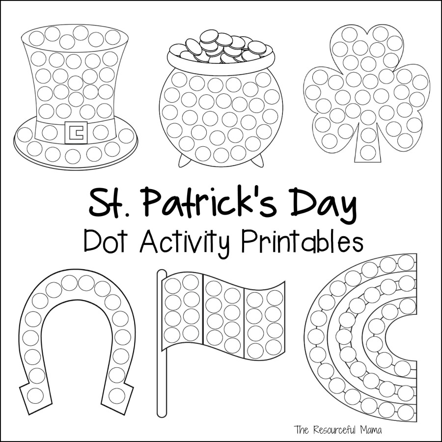 St patricks day dot activity printables