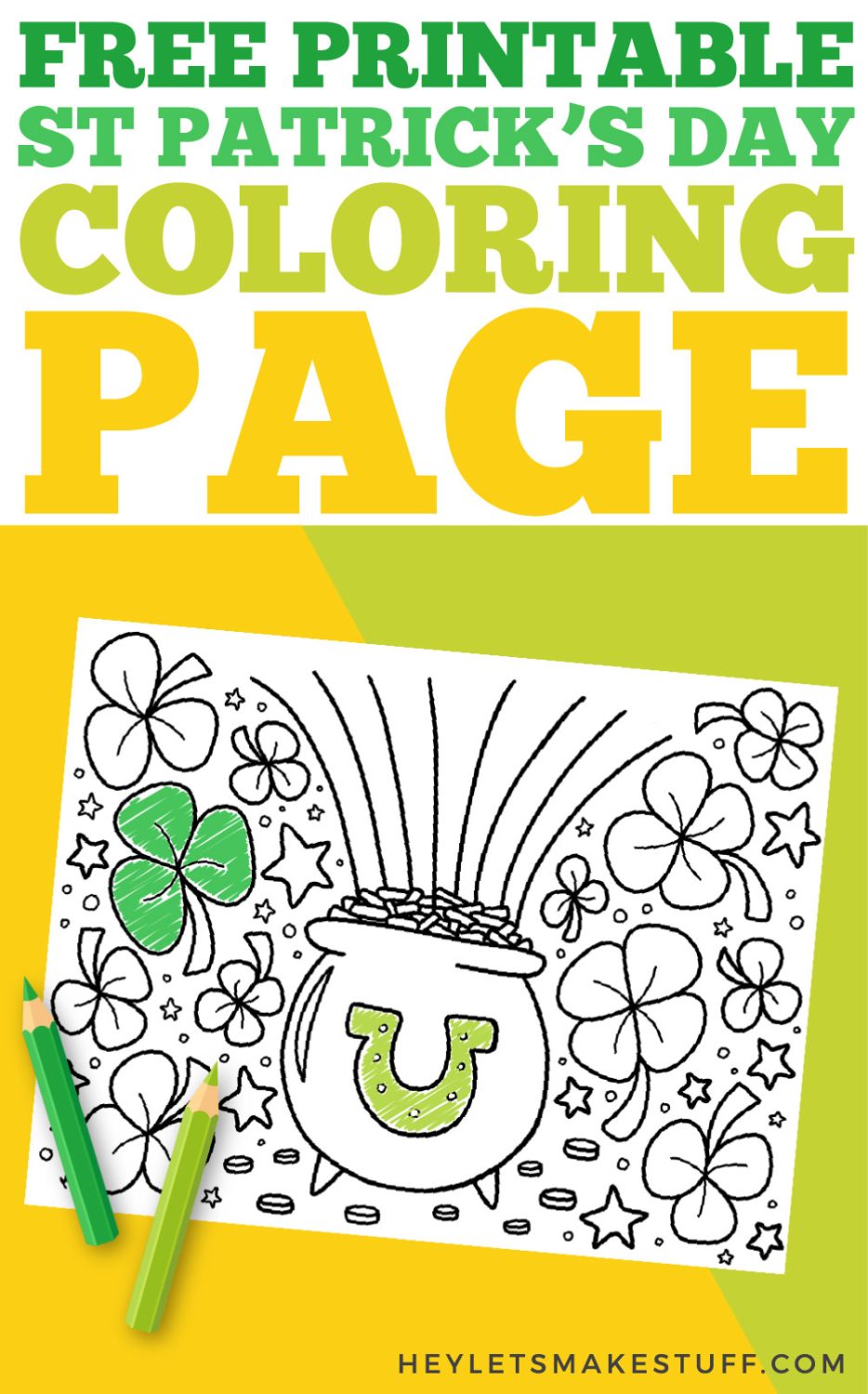 Free printable st patricks day coloring page