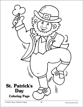 St patricks day leprechaun printable coloring pages