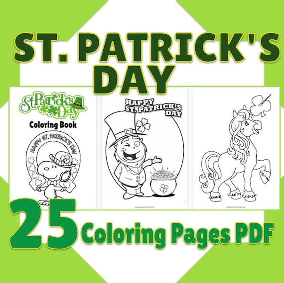 Stpatricks day coloring pages pdf printable kdp st patricks day coloring book birthday activity party favor best gift for kids