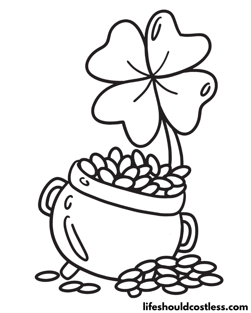 Pot of gold coloring pages free printable pdf templates