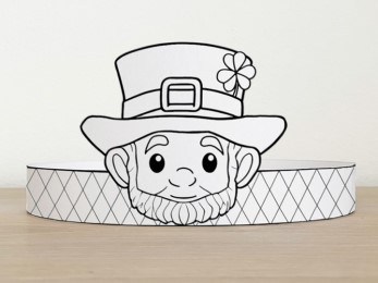 Leprechaun paper crown coloring