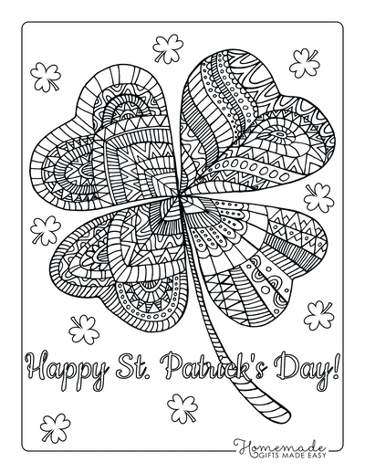 Free st patricks day coloring pages for kids adults