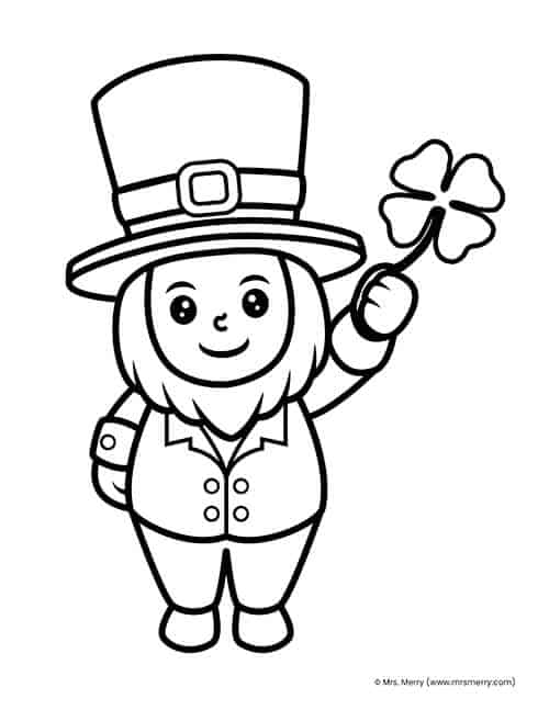 Leprechaun st patricks day coloring page mrs merry