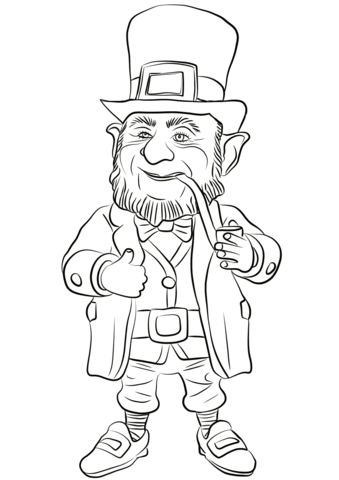 Leprechaun coloring page free printable coloring pages