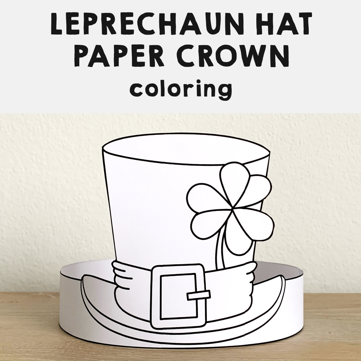 Leprechaun paper hat printable coloring st patricks day craft activity made by teachers