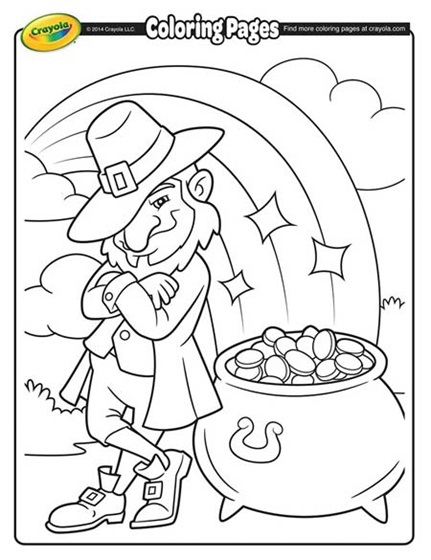 Leprechauns pot of gold coloring page