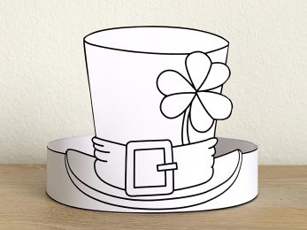 Leprechaun paper hat coloring st patricks day craft