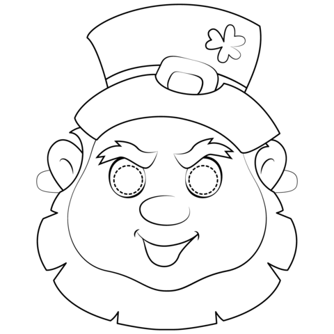 Leprechaun mask coloring page free printable coloring pages