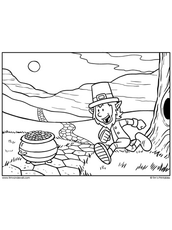 Leprechaun coloring page â tims printables