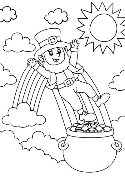 Cute leprechaun coloring pages