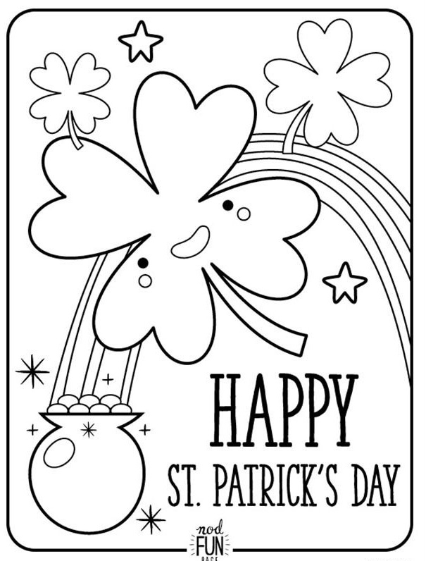 Tied ribbon st patricks day coloring sheets