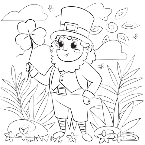 Leprechaun coloring page free printable coloring pages