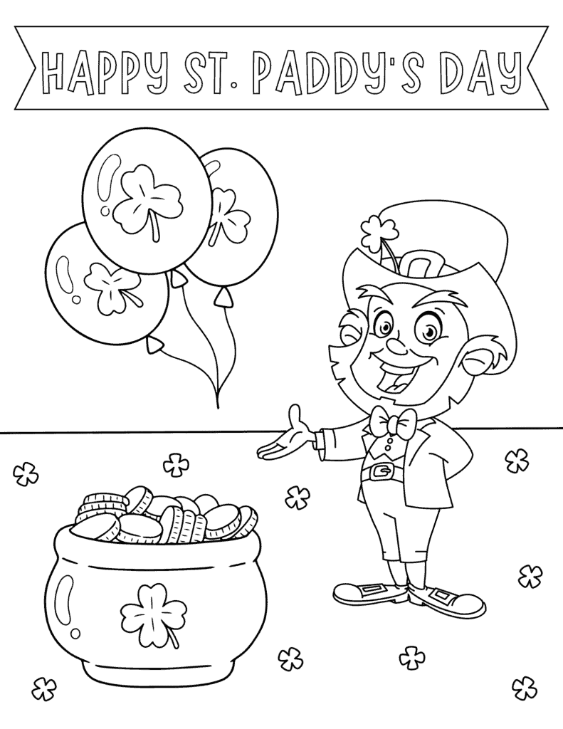 Free st patricks day coloring pages for kids