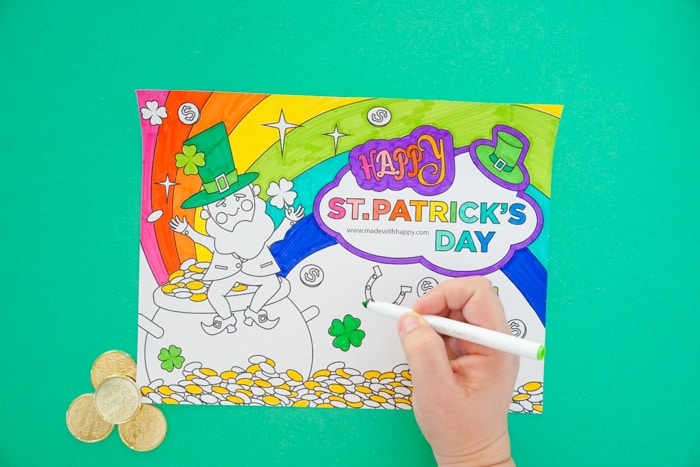 Free printable leprechaun coloring page