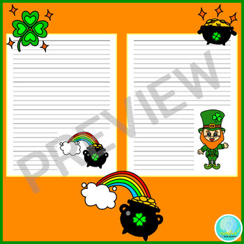 St patricks day writing paper with lines blank writing pages st patricks theme