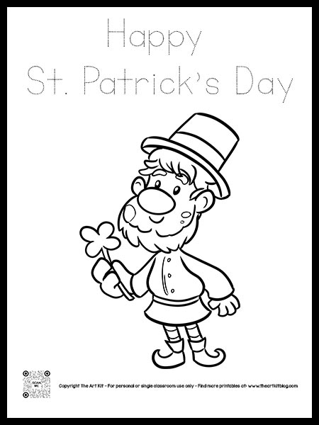 Cute happy st patricks day coloring page cursive font free printable â the art kit