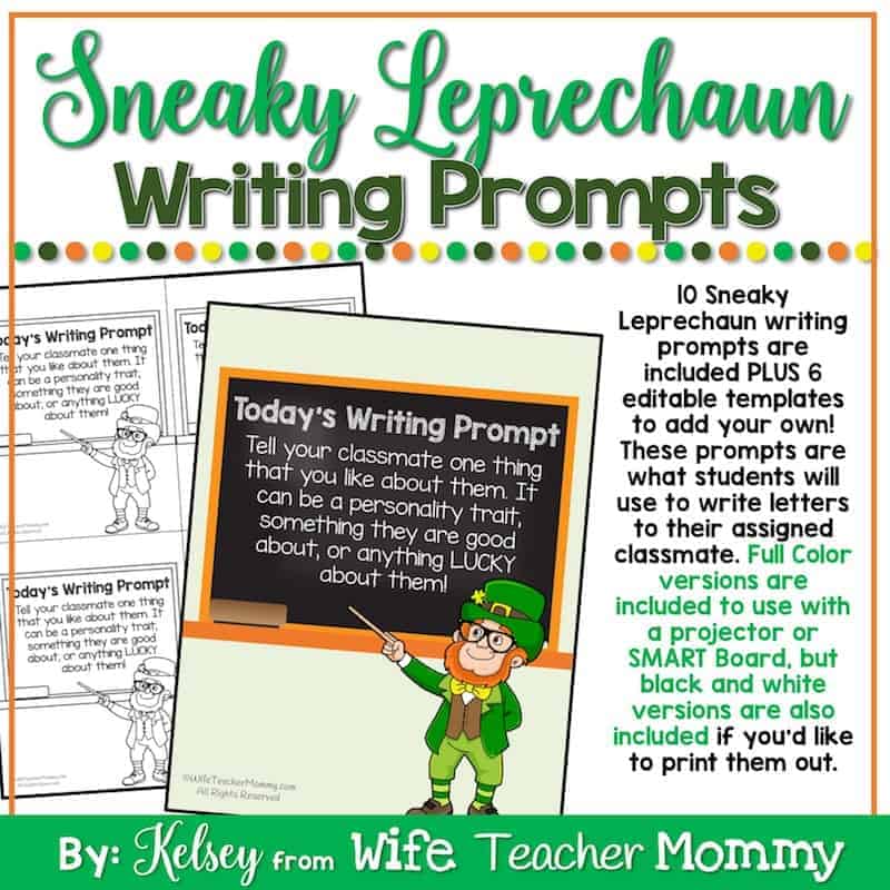 Sneaky leprechaun st patricks day writing activity