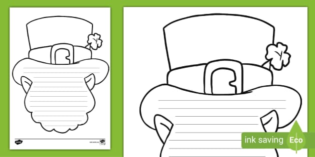 Leprechaun writing template teacher made