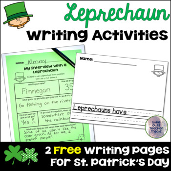 Free leprechaun writing activities st patricks day writing prompts for march