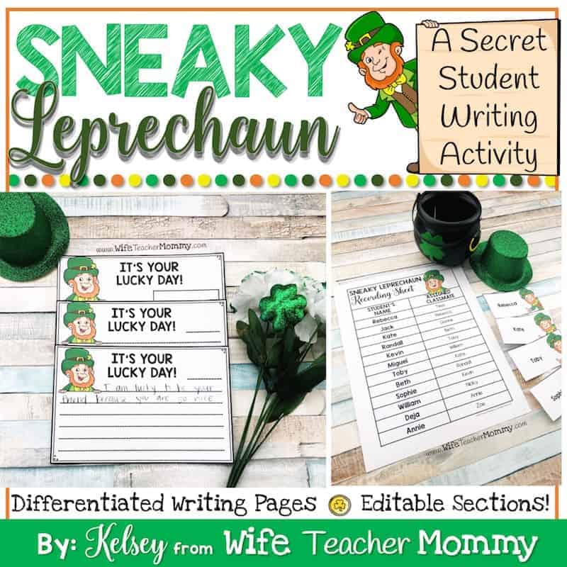 Sneaky leprechaun st patricks day writing activity