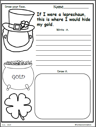 Free leprechaun writing activity st patricks day made by teachers