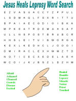 Jesus heals the man with leprosy word search puzzles