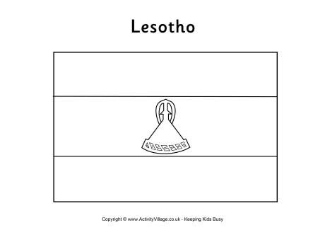 Lesotho flag louring page flag loring pages lesotho flag lesotho