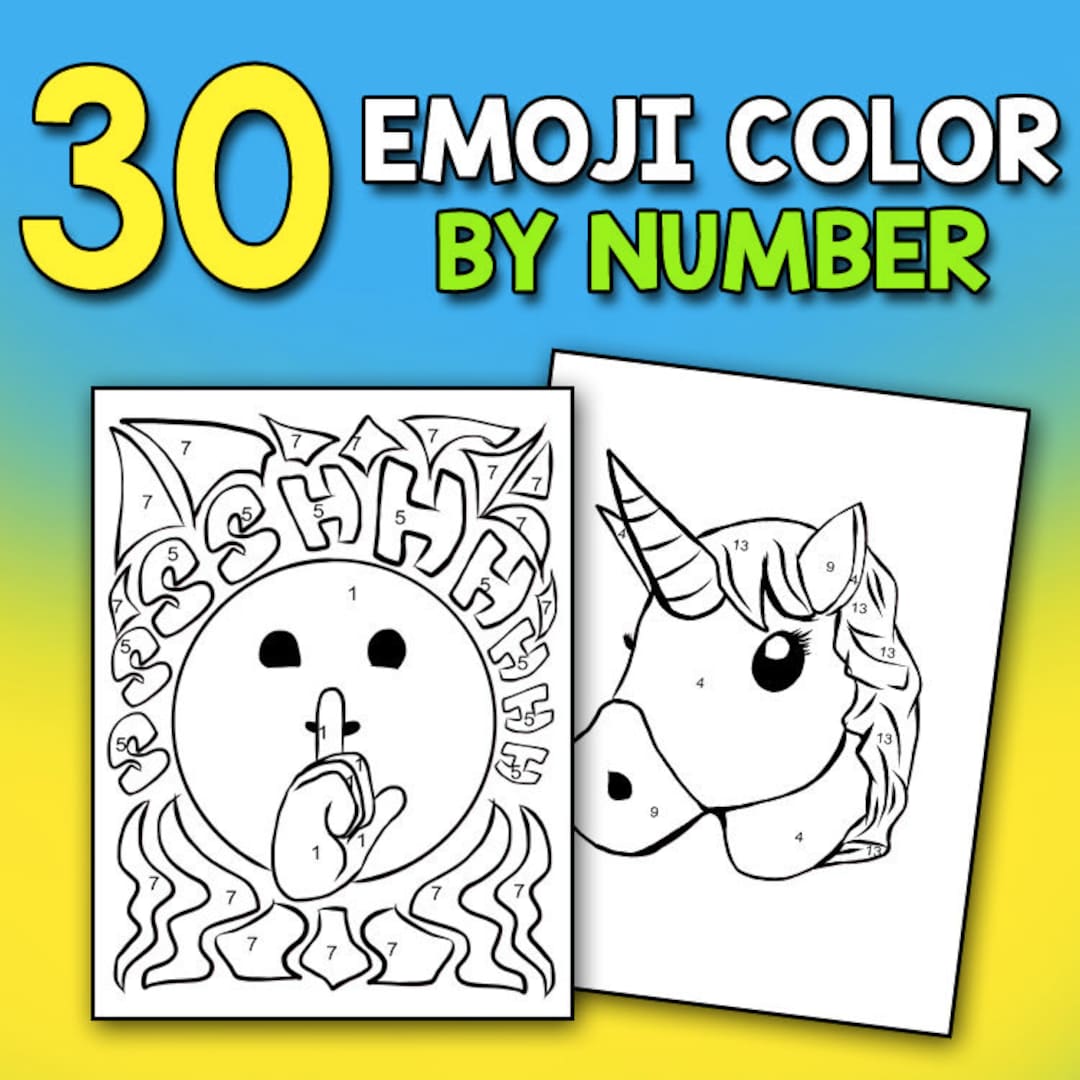 Color by number for kids emoji coloring activity book for kids emoji coloring book for girls boys kids teens adults filled with funny faces