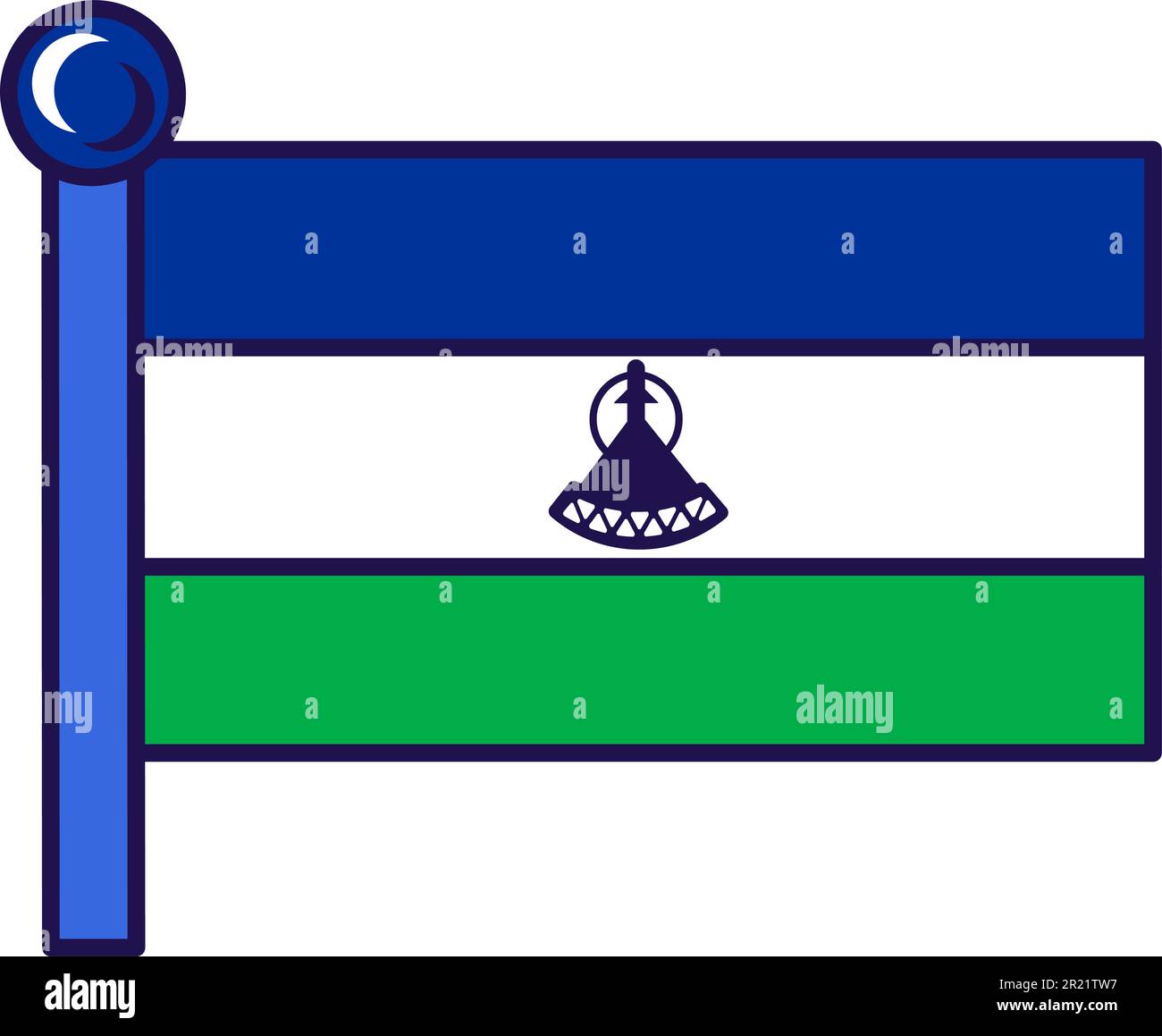 Lesotho national flag stock vector images